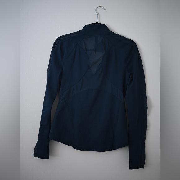 Athletic Zip-Up Jacket 90 Degree By Reflex Navy Blue Sheer Mesh Panels Size M - Picture 2 of 14